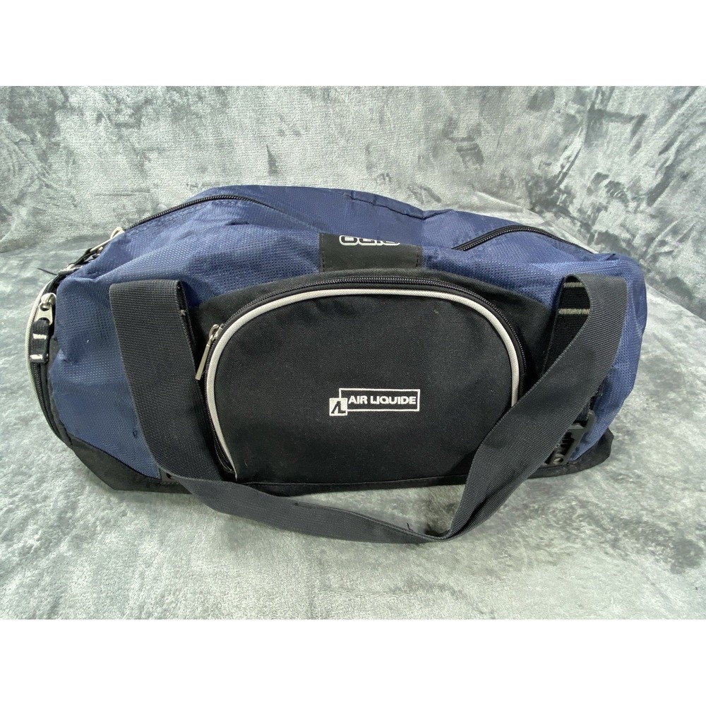 OGIO Navy Duffle Bag Sports Gear Gym Straps Air Liquide Performace Travel Canvas